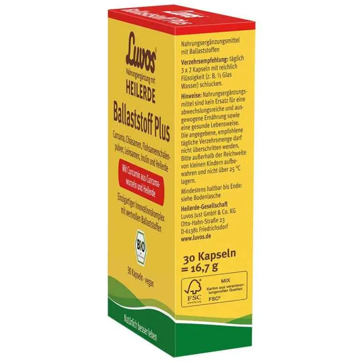 Luvos Heilerde Bio Ballaststoff Plus Kapseln, 30 St