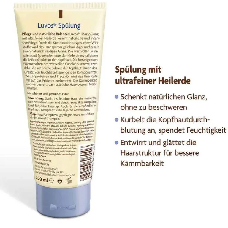 Clearance Naturkosmetik mit Heilerde Spülung, 200 ml Heilerde|Haarpflege