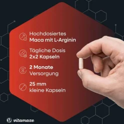 Sale Vitamaze Maca 4:1 hochdosiert + L-Arginin Kapseln, 240 St
