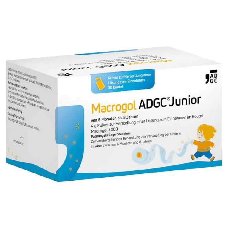 Discount Macrogol ADGC Junior 6 M-8J 4g Pulver zur H.e.L.zum Einnehmen , 30 St