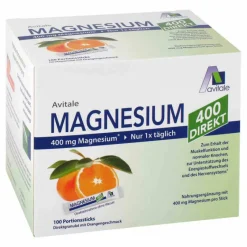 Online Avitale Magnesium 400 direkt Orange Portionssticks, 100X2.1 g