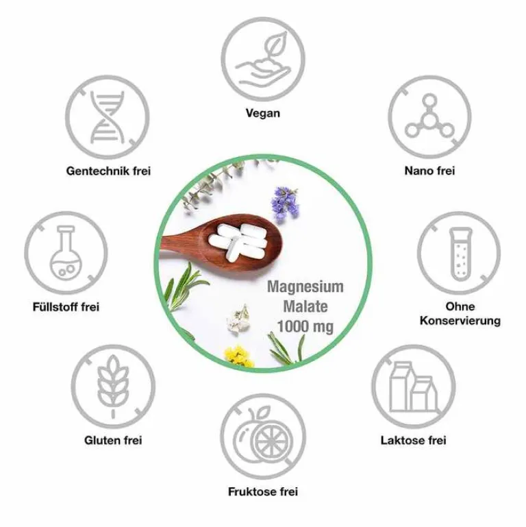 Outlet Magnesium Malate 1000 mg vegan hochdosiert Tabletten , 180 St Magnesium