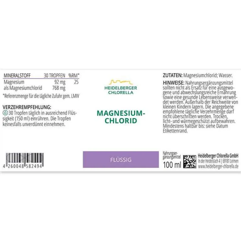Online Heidelberger Chlorella Magnesiumchlorid Flüssigkeit, 100 ml