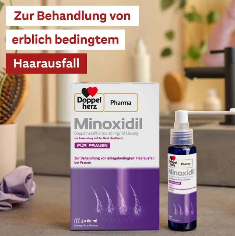 New MINOXIDIL 20 mg/ml Lösung für Frauen, 3X60 ml Mittel Gegen Haarausfall