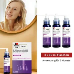 New MINOXIDIL 20 mg/ml Lösung für Frauen, 3X60 ml Mittel Gegen Haarausfall