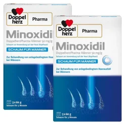 DoppelherzPharma Minoxidil Männer 50 mg / g Schaum, 2x3x60 g
