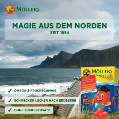 New Möllers Möller`s Omega-3 Gelee Fisch Erdbeere Kautabletten, 36 St