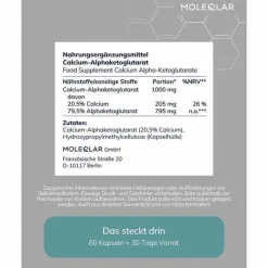 Clearance Moleqlar Caakg Calcium-Alphaketoglutarate Kapseln, 60 St