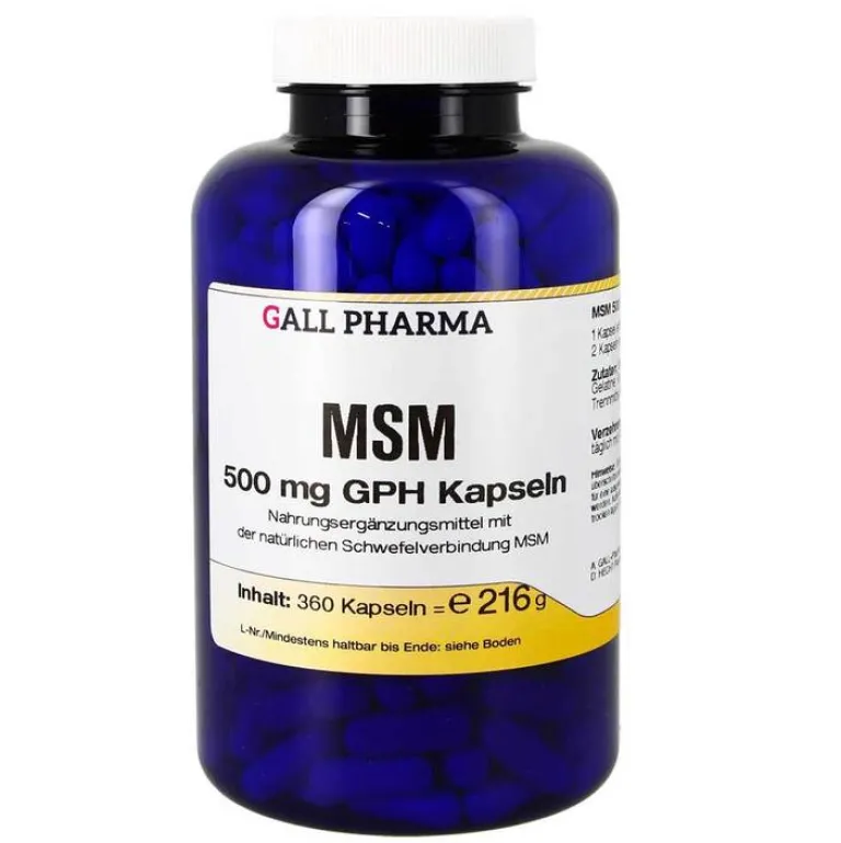 Online MSM 500 mg GPH Kapseln, 360 St Msm Schwefel|Mikronährstoffe