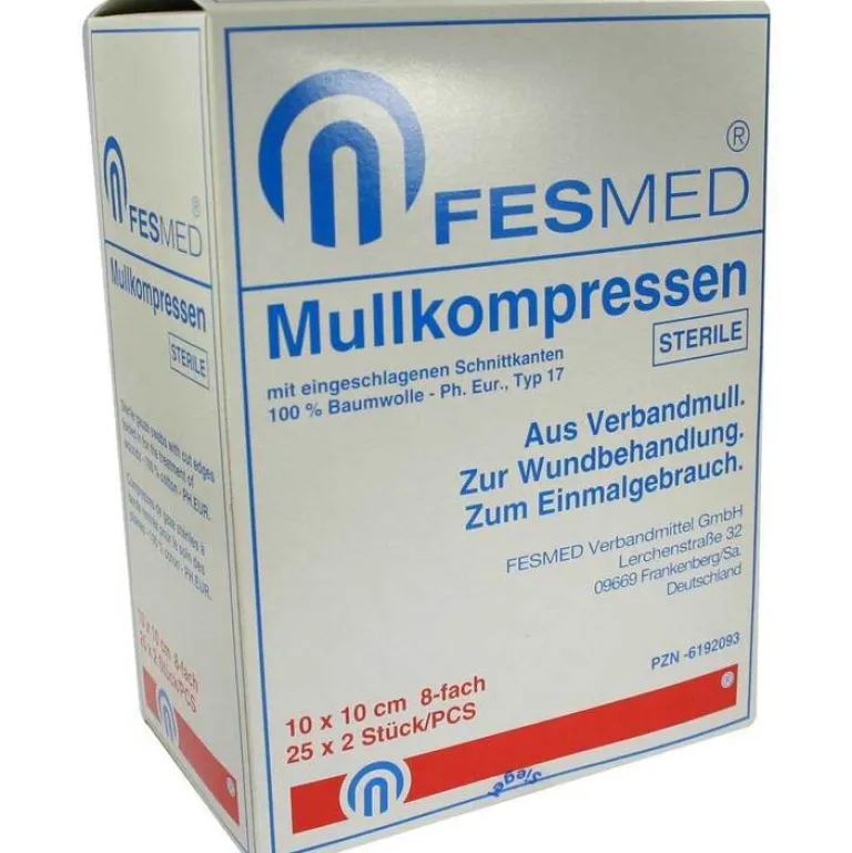 New Mullkompressen ES 10x10 cm steril 8-fach, 25X2 St Sterile Kompressen