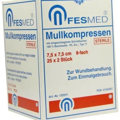 Discount Fesmed Mullkompressen ES 7,5x7,5 cm steril 8-fach, 25X2 St