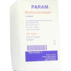 Discount Mullkompressen 7,5x7,5 cm 8-fach unsteril, 100 St Sterile Kompressen