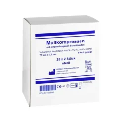 Clearance Kerma Mullkompressen 7,5x7,5 cm steril 8-fach BW, 25X2 St