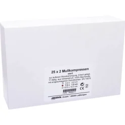 Mullkompressen 7,5x7,5 cm steril 8-fach, 25X2 St
