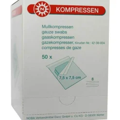 Mullkompressen 7,5x7,5cm 8-f, 50X2 St