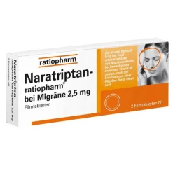 Hot Ratiopharm Naratriptan bei Migräne Filmtabletten, 2 St