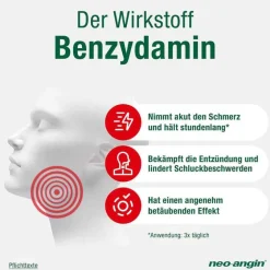 Discount neo-angin Benzydamin gegen akute Hasschmerzen Zitrone, 20 St Halsschmerztabletten