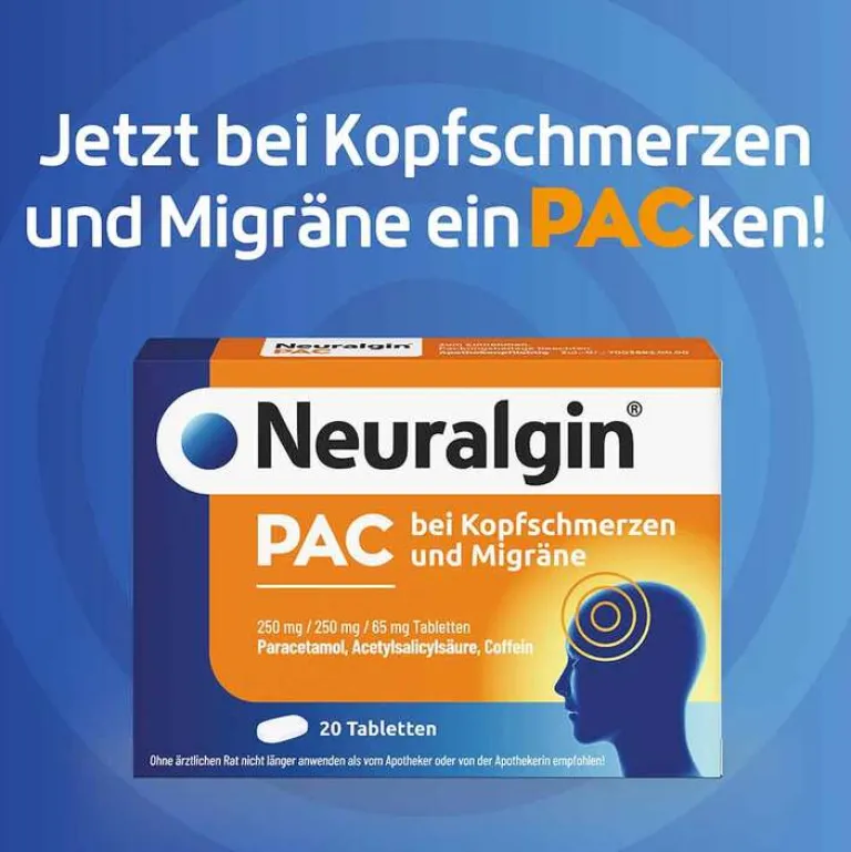 Discount ® PAC bei Kopfschmerzen und Migräne Tabletten , 20 St Paracetamol|Migräne Tabletten