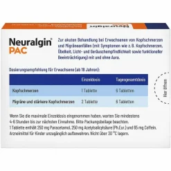 Discount ® PAC bei Kopfschmerzen und Migräne Tabletten , 20 St Paracetamol|Migräne Tabletten