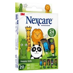 New Nexcare happy kids Pflasterstrips Tiere 2 Größen, 20 St