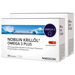 Clearance Nobilin Krillöl Omega 3 Plus Kapseln, 2X60 St