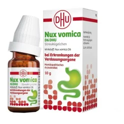 Nux vomica D6 DHU Globuli bei Erkrankung der Verdauungsorgane, 10 g