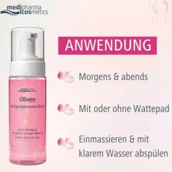 Sale Medipharma Cosmetics Oliven Reinigungsmousse Rose, 150 ml