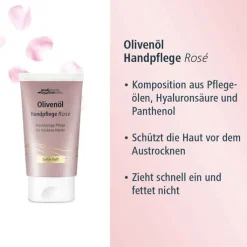 Olivenöl Handpflegecreme Rose, 50 ml