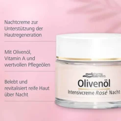 Online Olivenöl Intensivcreme Rose Nachtcreme, 50 ml Nachtpflege|Anti-Aging