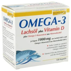 Best Feingold Omega 3 Lachsöl plus Vitamin D Kapseln, 100 St