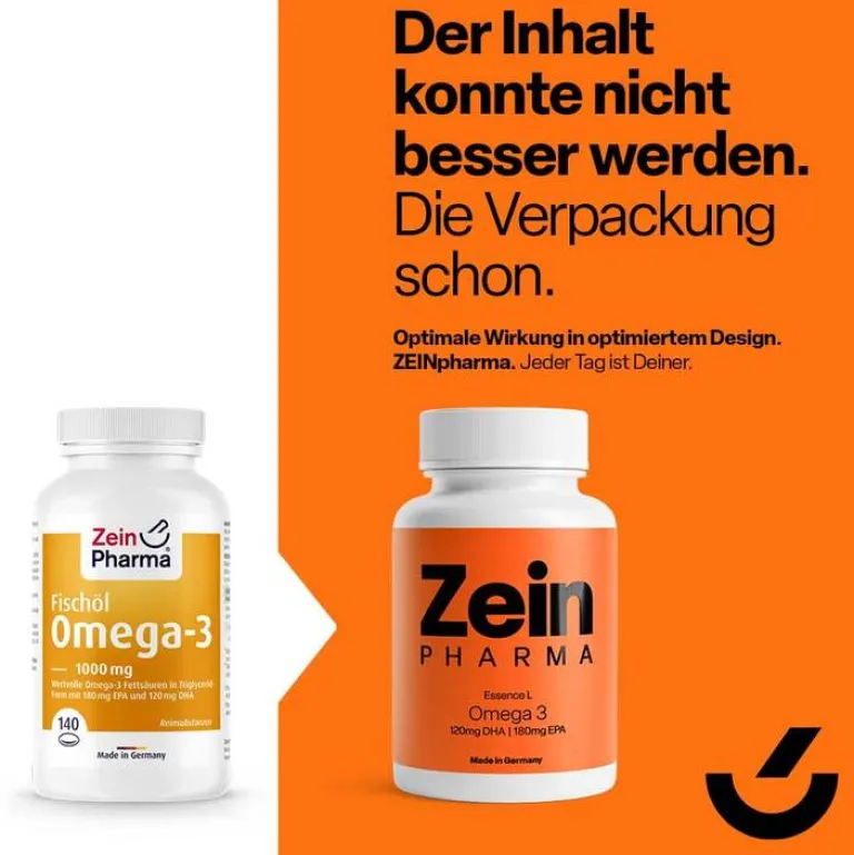Zein Pharma Omega-3 1000 mg Seefischöl Softgelkapseln hochdo., 140 St