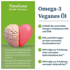 Best Natugena Omega-3 Vegan 2200mg mit 1351 DHA 672 EPA Algenöl Öl, 100 ml