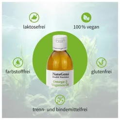 Best Natugena Omega-3 Vegan 2200mg mit 1351 DHA 672 EPA Algenöl Öl, 100 ml