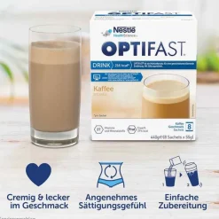 Optifast home Drink Kaffee Pulver, 8X55 g
