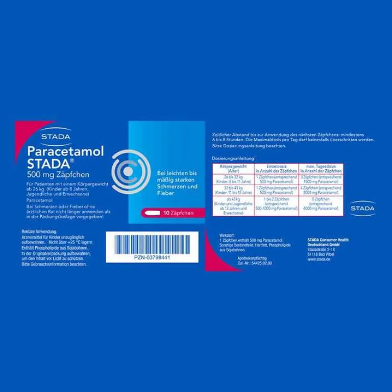 Discount Paracetamol ® 500 mg Zäpfchen, 10 St Kinder Paracetamol|Fiebermittel Kinder