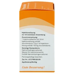 Online 7,5 g Ascorbinsäure / 50ml Injektionslösung, 50 ml Vitamin C (Ascorbinsäure)