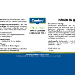 Hot Petvital Bachblüten Nr.1 Globuli vet. (für Tiere), 10 g Beruhigungsmittel Katze|Beruhigungsmittel Hund