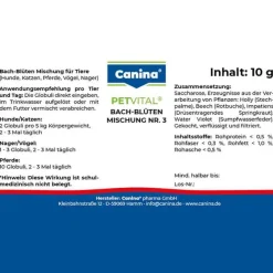 Best Canina Petvital Bachblüten Nr.3 Globuli vet. (für Tiere), 10 g