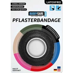 Outlet Buddycare Pflasterbandage latexfrei Med schwarz, 1 St