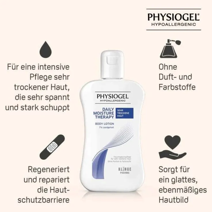 Physiogel Daily Moisture Therapy für sehr trockene Haut Lotion, 200 ml