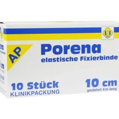 Porena elastische Mullbinde binde 10cm ohne Cello weiß, 10 St Mullbinden