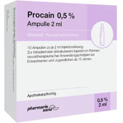 Procain 0,5% Injektionslösung Ampulle 2 ml, 10X2 ml Procain