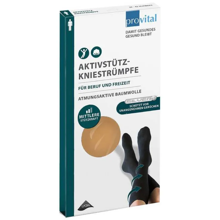 Provital Aktivstützkniestrümpfe Herren Größe 43 - 46 beige, 2 St