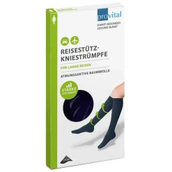 Hot Provital Reisekniestrümpfe Größe 39 - 42 marine Baumwolle, 2 St