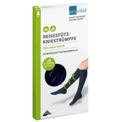 Provital Reisekniestrümpfe Größe 35 - 38 marine Baumwolle, 2 St