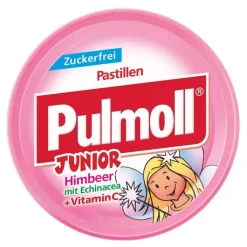 Pulmoll Junior Himbeer mit Echinacea ohne Zucker Bonbons, 50 g