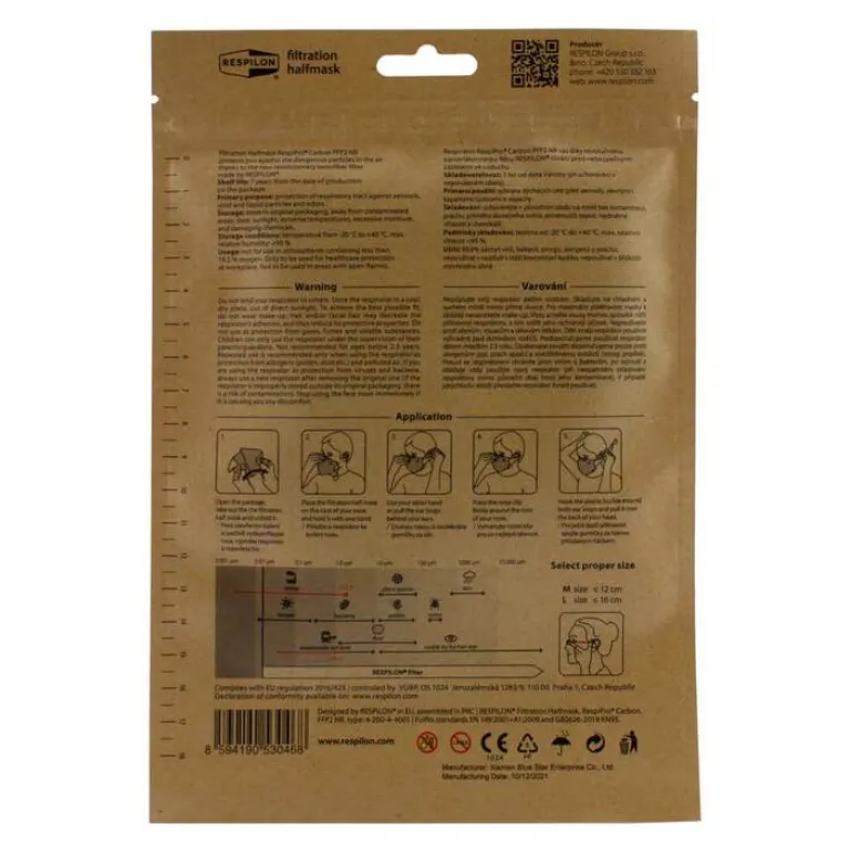 New Respipro FFP2 Nano Maske Carbon Größe M, 3 St