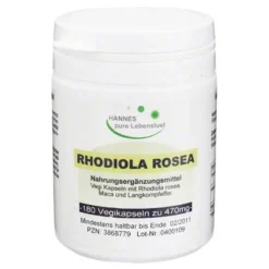 Hannes pure Lebenslust Rhodiola Rosea 3% Vegi Kapseln, 180 St
