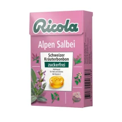 Hot Ricola ohne Zucker Box Alpen Salbei Bonbons, 50 g