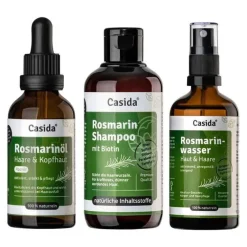 Hot Rosmarin Haarkur mit Rosmarinöl + Wasser + Shampoo Set, 1 P Shampoos|Haarwasser